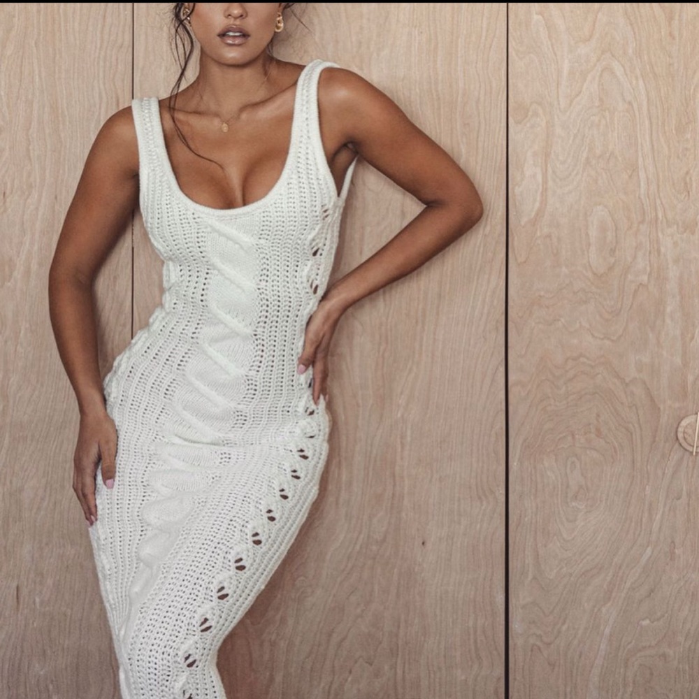 Brand new white knitted dress